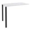 3253310166844-Table Lounge 2 Pieds - L140xH105xP80 cm - Pieds carbonne - plateau blanc perle--0