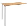 3253310166776-Table Lounge 2 Pieds - L140xH105xP80 cm - Pieds blanc - plateau imitation hêtre--0