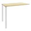 3253310166806-Table Lounge 2 Pieds - L140xH105xP80 cm - Pieds blanc - plateau imitation érable--0