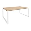 3253310167537-Bureau URBAN Manager - L180 x P100 x H72,5 cm - pieds blanc - plateau imitation chêne clair--0