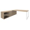 3253310134669-Bureau URBAN Manager - L180 x P100 x H72,5 cm - console retour à gauche (cases) L200 x P60 cm - pieds blanc - plateau imita--0