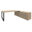 3253310171169-Bureau URBAN Manager - L180 x P100 x H72,5 cm - console retour à droite (tiroirs) L200 x P60 x H72,5 cm - pieds carbone - plateau imita--0