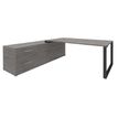 3253310171893-Bureau URBAN Manager - L180 x P100 x H72,5 cm - console retour à gauche (tiroirs) L200 x P60 x H72,5 cm - pieds carbone - plateau imit--0