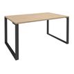 0404000122760-Bureau droit LOFTER - L140 cm - Plateau imitation chêne clair - pied Carbone--0