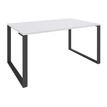 0404000122784-Bureau droit LOFTER - L140 cm - Plateau Blanc - pied Carbone--0