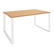 0404000123057-Bureau droit LOFTER - L180 cm - Plateau imitation Hêtre - pied Blanc--0