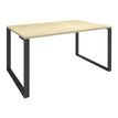 0404000122869-Bureau droit LOFTER - L140 cm - Plateau imitation Erable - pied Carbone--0