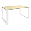 0404000122630-Bureau droit LOFTER - L80 cm - Plateau imitation Erable - pied Blanc--0