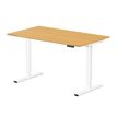 3760350286116-Bureau électrique VICTOR - L200x80cm - Pieds blancs - plateau chêne massif--0