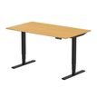 3760350285737-Bureau électrique VICTOR - L160x80cm - Pieds noirs - plateau chêne massif--0