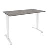 3253310160026-Bureau LEVEL - Bureau éléctrique - L140 - pied blanc - plateau Imitation Chêne gris--0