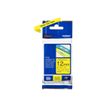 4977766686686-Brother TZe631 - Ruban d'étiquettes auto-adhésives - 1 rouleau (12 mm x 8 m) - fond jaune écrit-Avant-3