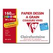 3329680967784-Clairefontaine Dessin à Grain - Pochette papier à dessin  - 15 feuilles - 24 x 32 cm - 160 gr - -Avant-0