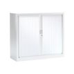 3219095805002-Armoire basse monobloc à rideaux GENERIC - 100 x 120 x 43 cm - blanc-Angle gauche-0