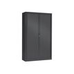 3219095800069-Armoire haute monobloc à rideaux GENERIC - 198 x 120 x 43 cm - anthracite-Angle gauche-0