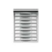 3219099811504-Module 8 tiroirs pour armoire à rideaux - hauteur 50 mm - gris-Avant-1