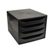 9002493423336-Exacompta Ecobox - Module de classement 4 tiroirs - noir-Angle gauche-0