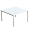 3660141254815-Bureau Bench 2 personnes EASYDESK - soit 2 plateaux L120xP80xH75 cm (L120 x P166) - Blanc--0