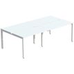 3660141253795-Bureau Bench 4 personnes EASYDESK - soit 4 plateaux L140xP60xH75 cm (L280 x P126) - Blanc--0