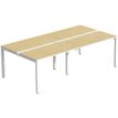 3660141254945-Bureau Bench 4 personnes EASYDESK - soit 4 plateaux L160xP80xH75 cm (L320 x P166) - Hêtre--0