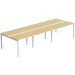 3660141254983-Bureau Bench 6 personnes EASYDESK - soit 6 plateaux L140xP80xH75 cm (L420 x P166) - Hêtre--0