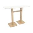 3660141221503-Table haute WOODY 150 cm - pieds sapin - plateau blanc-Angle gauche-0