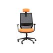 3701338801280-Fauteuil de bureau TECSY - accoudoirs - noir/orange-Avant-0