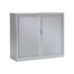 3219095805088-Armoire basse monobloc à rideaux GENERIC - 100 x 120 x 43 cm - aluminium-Angle gauche-0