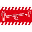 0404000019992-Novus Dahle - Tapis de distanciation sociale -  gardez vos distances- 85 x 150 cm - rouge--0