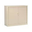 3219095805033-Armoire basse monobloc à rideaux GENERIC - 100 x 120 x 43 cm - beige-Angle gauche-0