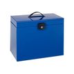 3249440118952-Esselte - Classeur ménager en métal (valisette) avec 5 dossiers suspendus - bleu-Angle gauche-0