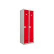 3219093104725-Vestiaire Industrie Propre - 2 portes - 180 x 60 x 50 cm - gris/rouge-Angle gauche-0