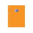 3020120803791-Oxford - Pack de 5 Blocs notes - A4 - 160 pages - grands carreaux - perforés - orange-Avant-0