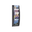 3660141203646-Présentoir mural Quick Fit pour documents A5 - 5 compartiments - noir/transparent-Angle gauche-0