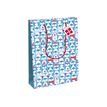 5033601004981-Clairefontaine - Sac cadeau - pingouins bleu - 26,5 cm x 14 cm x 33 cm-Angle gauche-0