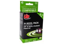 Cartouche compatible HP 302XL - pack de 2 - noir, cyan, magenta, jaune - Uprint