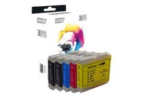 Cartouche compatible Brother LC1000/LC970 - pack de 4 - noir, cyan, magenta, jaune - Switch 