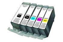 Cartouche compatible Canon PGI-520/CLI-521 - pack de 5 - noir x2, cyan, magenta, jaune - Uprint