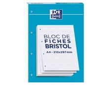 Boîte de 100 fiches bristol non perforées carte forte 205 g uni blanc 10 x  15 cm