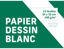 Pack de 125 Feuilles de papier dessin blanc format 24 X 32 cm - 240 g -  Papier calque