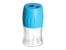 AUCHAN Taille-crayon 2 trous avec réservoir FOOTBALL bleu pas cher 