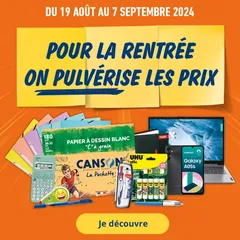 Pour la rentrée on pulvérise les prix