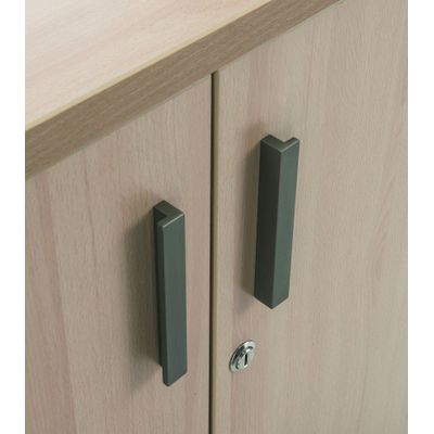 3253310132597-Armoire basse 2 Portes INEO/LEVEL/STEELY/WOODY - H72 x L80 x P47 - Corps blanc - Dessus et Portes Blanc--1