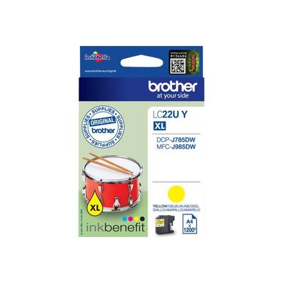 4977766760096-Brother LC22U - jaune - cartouche d'encre originale-Avant-4