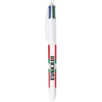 3086123758759-BIC Stylo à Bille 4 Couleurs Original à Pointe Moyenne Rétractable (1,00 mm) - Décors Thématique Sud-Ouest avec 5--0