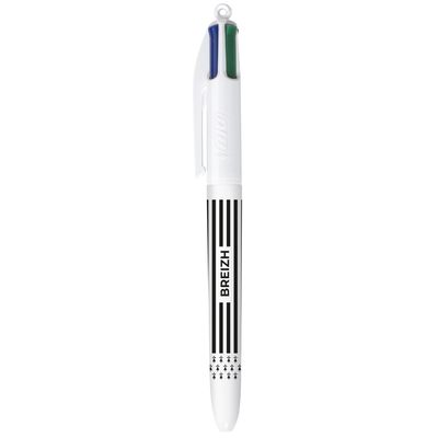 3086123758810-BIC Stylo à Bille 4 Couleurs Original à Pointe Moyenne Rétractable (1,00 mm) - Décors Thématique Bretagne avec 5--2