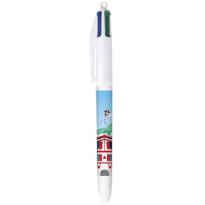 3086123758759-BIC Stylo à Bille 4 Couleurs Original à Pointe Moyenne Rétractable (1,00 mm) - Décors Thématique Sud-Ouest avec 5--2