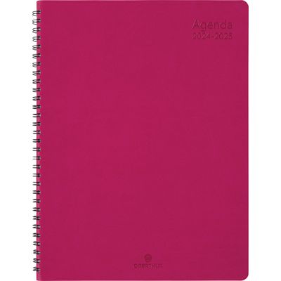 3664447171609-Agenda à spirale Grenade - 1 semaine sur 2 pages - 22 x 28 cm - fuchsia - Oberthur--0