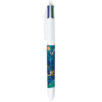 3086123755284-BIC 4 Couleurs - Stylo à bille 4 couleurs - 1 mm - pointe moyenne - blue liquid--0