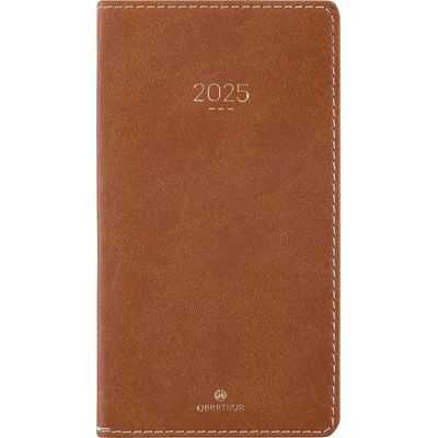 3664447183749-Agenda Eton - 1 semaine sur 2 pages - 9,5 x 17 cm - marron - Oberthur--0